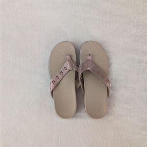 Vionic Shona Toe Post Rose Gold Grey Thong Sandals - US 10 - See Notes